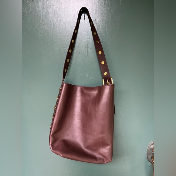 Madewell The Essential Bucket Tote Leather Bag Chocolate Raisin 